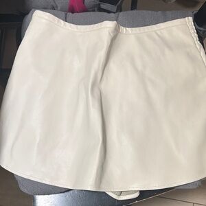 We The Free Cream Faux Leather Skort